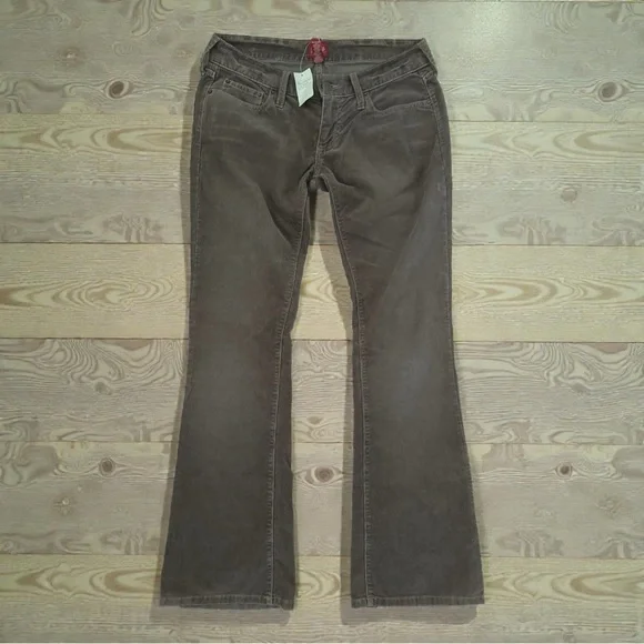 NWT Vtg RED TAG Abercrombie & Fitch Corduroy Flare Pants Y2K Deadstock Brown 2 - Picture 2 of 13
